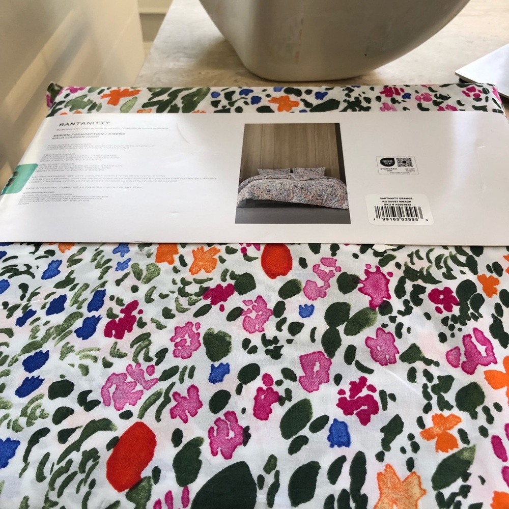 NEW MARIMEKKO RANTANITTY DUVET COVER AND SHAM SET, KING SIZE